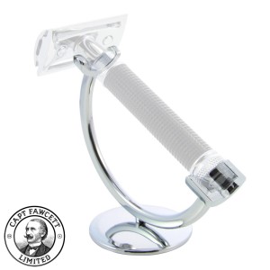 Chrome Stand for Safety Razor MACH 3, Captain Fawcett